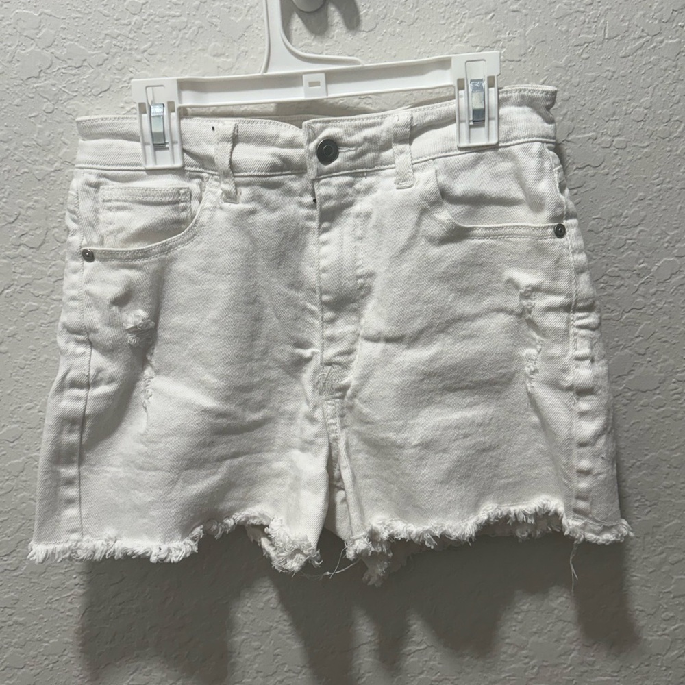 Celebrity Pink White Frayed Jean Shorts